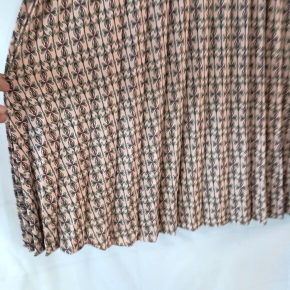 Max Studio Pleated Maxi Skirt Coral Print Size M NWT Flowy Boho Chic $138 - Picture 5 of 10